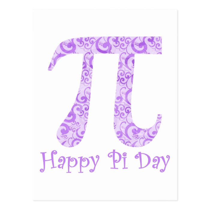 Lavendar Swirls Pi Day Tees and Gifts Post Cards