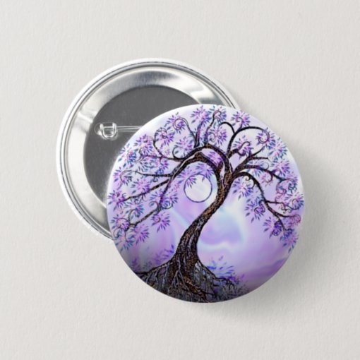 Lavendar Tree Of Life Pinback Button Zazzle