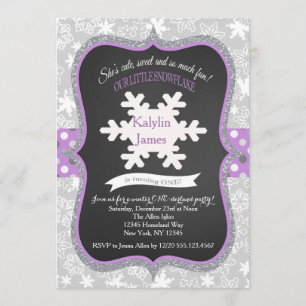 LavendarWinter ONE-derland Birthday Invitation