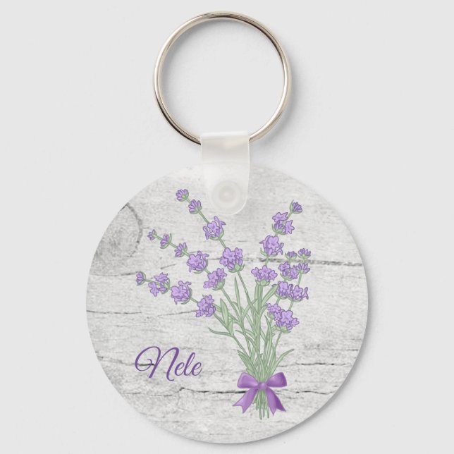 Lavendelstrauss, personalisiert keychain (Front)