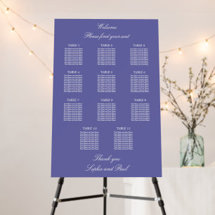 Lavender 11 Table Wedding Seating Chart Foam Board
