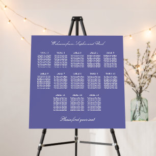 Lavender 13 Table Wedding Seating Chart Foam Board