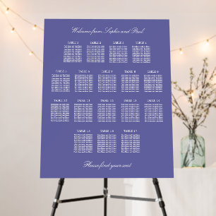 Lavender 17 Table Wedding Seating Chart Foam Board