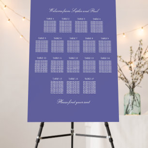 Lavender 17 Table Wedding Seating Chart Foam Board