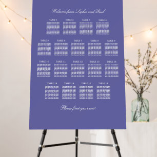 Lavender 18 Table Wedding Seating Chart Foam Board
