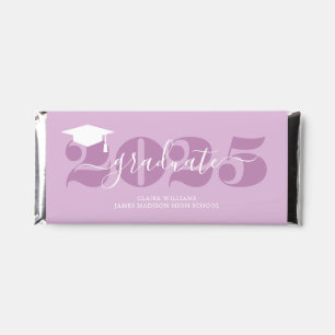 Lavender "2025 Graduate" Personalized Graduation Hershey Bar Favors