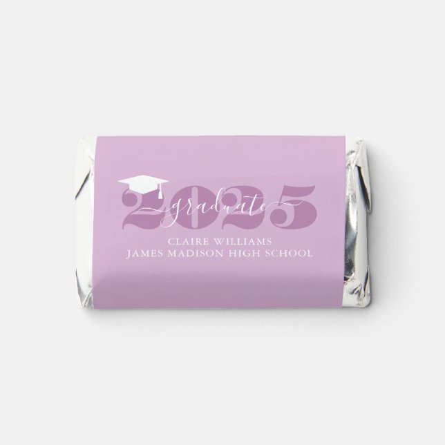 Lavender "2025 Graduate" Personalized Photo Hershey's Miniatures (Front)