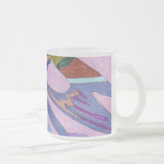 "Lavender" Abstract Art Frosted Glass Coffee Mug