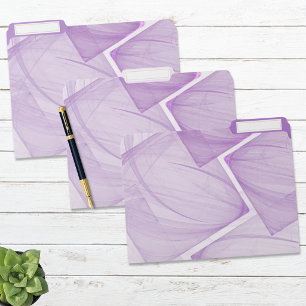 Lavender Abstract Design with White Tabs File Folder