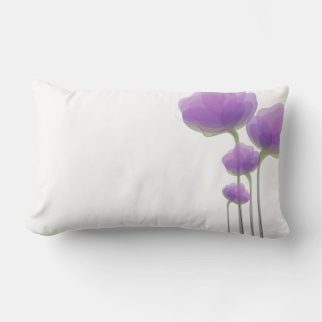 Lavender Abstract Flowers Pillow (Front)