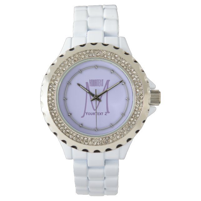 Lavender accent color ready to personalize watch (Front)