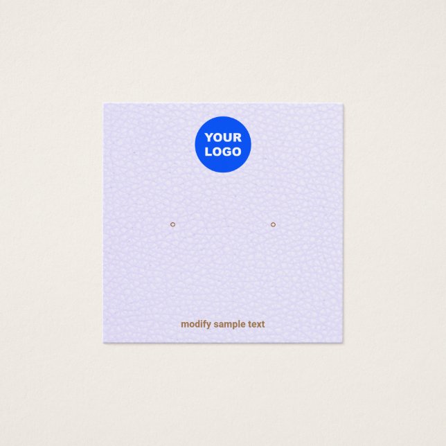 Lavender Add Your Logo Stud Earring Display (Front)