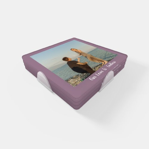 Lavender Add Your Own 4 Photo Template Coaster Set