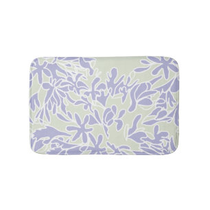 Lavender Agapanthus Flower Sage Green Bath Mat