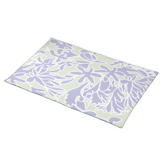 Lavender Agapanthus Flower Sage Green Cloth Placemat