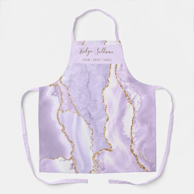 lavender agate beauty professional apron (Front)
