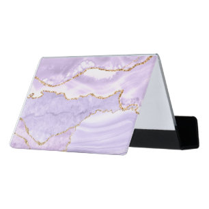 lavender agate desk business card holder