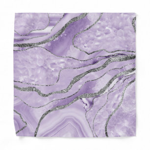 Lavender Agate Silver Glitter Glam #1  Bandana