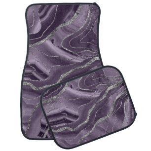 Lavender Agate Silver Glitter Glam #1 Car Floor Mat
