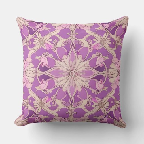 Lavender AI Art Design Throw Pillow
