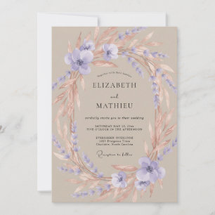 Lavender Airy Blossom Wedding Invitation