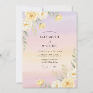 Lavender Airy Watercolor Wedding Invitation
