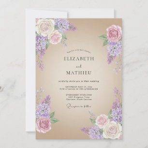 Lavender Alluring Rustic Wedding Invitation