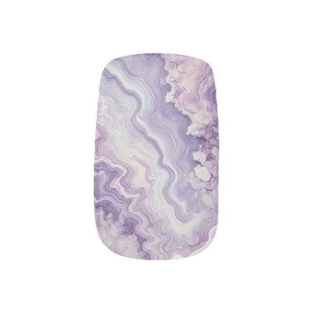 Lavender Amethyst Minx Nail Art (Left Thumb)