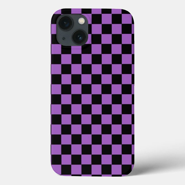 Lavender and Black Checkered Pattern   Case-Mate iPhone Case (Back)