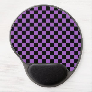 Lavender and Black Checkered Pattern  Gel Mouse Pad