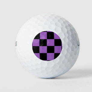 Lavender and Black Checkered Pattern Golf Balls