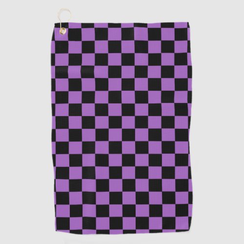Lavender and Black Checkered Pattern   Golf Towel