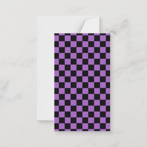 Lavender and Black Checkered Pattern  Note Card