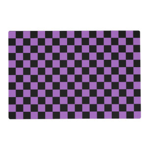 Lavender and Black Checkered Pattern  Placemat
