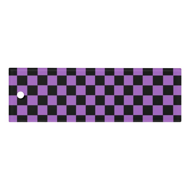 Lavender and Black Checkered Pattern   Ruler (Front)