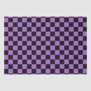Lavender and Black Checkered Pattern Tissue Paper
