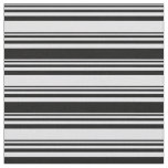 [ Thumbnail: Lavender and Black Colored Stripes Pattern Fabric ]