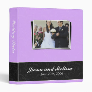 Lavender and Black Lace Wedding Binder