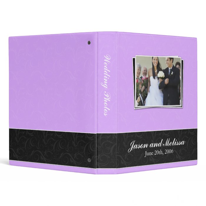 Lavender and Black Lace Wedding Binder