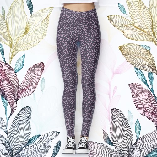 lavender and black leopard print Leggings