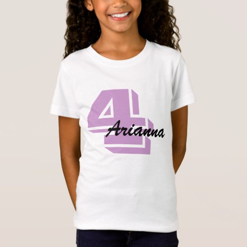 Lavender and Black Name and Age T_shirt