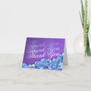 Lavender and Blue Hydrangeas Thank You Card