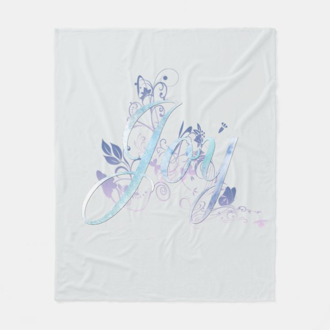 Lavender and Blue Joy Fleece Blanket (Front)