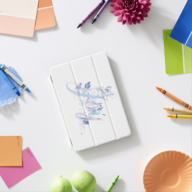 Lavender and Blue Joy iPad Mini Cover (In Situ)