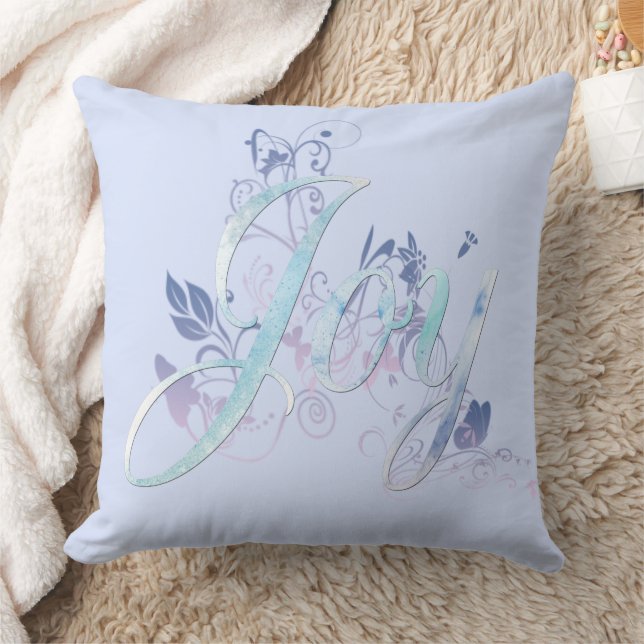 Lavender and Blue Joy Throw Pillow (Blanket)
