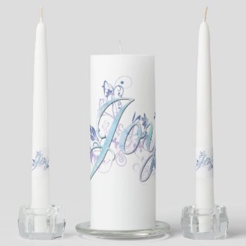 Lavender And Blue Joy Unity Candle Set by CBgreetingsndesigns at Zazzle