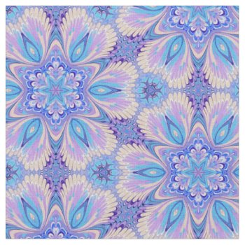 Lavender And Blue Kaleidoscope Fabric by tinsleylane at Zazzle