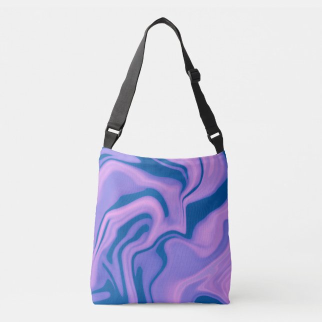 Lavender and Blue Liquid Marble Tote (Front)