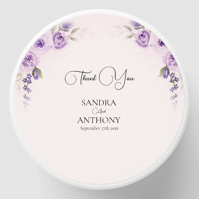 Lavender and Blush Rose Wedding Mini Candle Favors (Front)