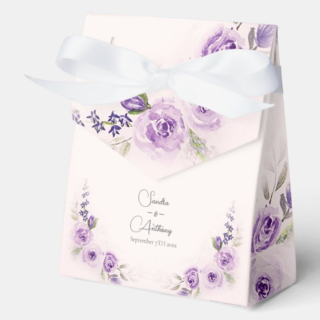 Lavender and Blush Wedding Favor Boxes (Front)